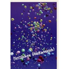 Glückwunschkarte Luftballonsteigen