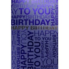 Geburtstagskarte Happy Birthday blau-silber