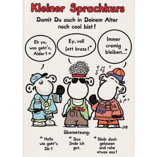 Sheepworld Geburtstagskarte Sprachkurs