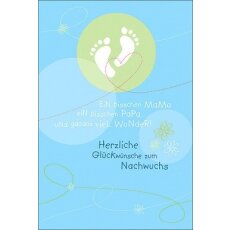 Glückwunschkarte Geburt Junge: Ein bißchen Mama,...