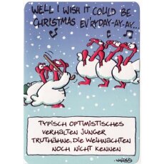 Witzige Weihnachtskarte Optimistische Jugend
