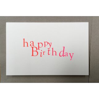 Exklusive Geburtstagskarte happy birthday neon Verlauf