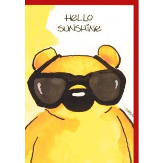 Witzige Grußkarte Hello Sunshine Bärchen