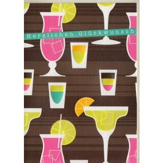 Geburtstagskarte Bunte Cocktails