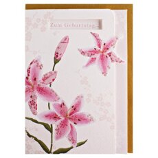 Geburtstagskarte Asian Style Lilien