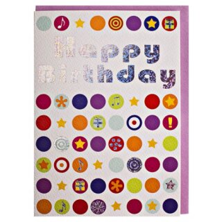 Happy Birthday Card Dots multicolor
