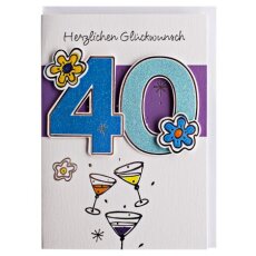 Geburtstagskarte zum 40. mit Applikation