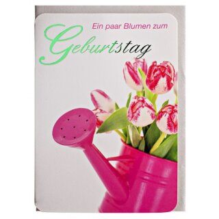 Geburtstagskarte Tulpen weiß-pink