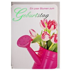 Geburtstagskarte Tulpen weiß-pink