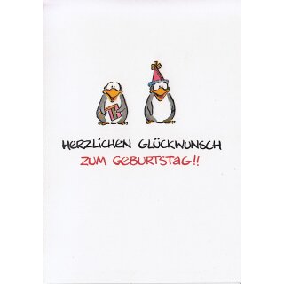 Geburtstagkarte Hurra Hurra Witzige Pinguine