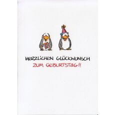 Geburtstagkarte Hurra Hurra Witzige Pinguine