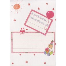 Geburtstagskarte Pink Party Glückwunschkarte für ein kleines Mädchen