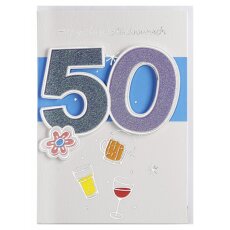 Geburtstagskarte zum 50. mit Applikation