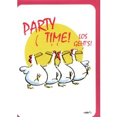 Witzige Geburtstagskarte Partytime Hühnertanz