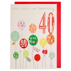 Geburtstagskarte zum 40. mit Glimmerlack