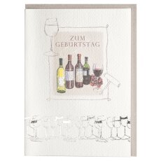 Geburtstagskarte Herren Wein Silberprägung