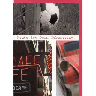 Geburtstagskarte Herren Fußball Café Oldtimer