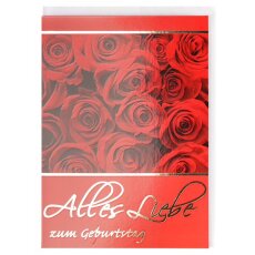 Geburtstagskarte Alles Liebe rote Rosen