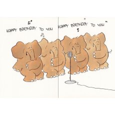 Witzige Geburtstagskarte Elefanten Wir singen für Dich