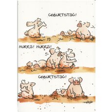 Geburtstagskarte Fröhliche Schweine