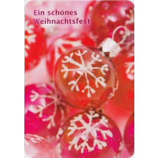 Weihnachtskarte Ein schönes Weihnachtsfest Rote Christbaumkugeln