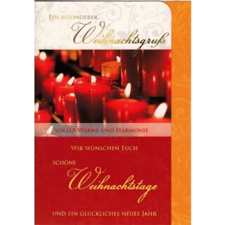 Weihnachtskarte Voller Wärme und Harmonie Wir wünschen Euch...