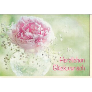 Glückwunschkarte Romantische Blüte in Rosa