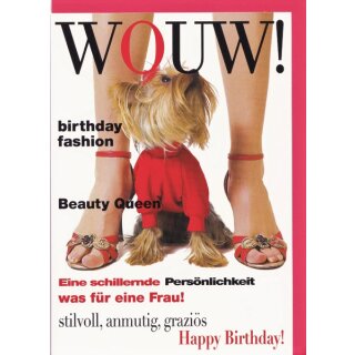 Geburtstagskarte Beauty Queen Fashion Dog