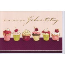 Geburtstagskarte Cupcakes Alles Liebe