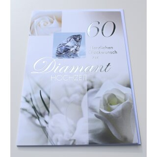 Glückwunschkarte Diamanthochzeit 60 Jahre Hochzeitstag