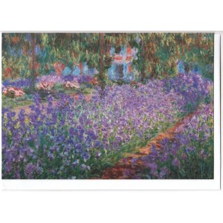 Kunstkarte Monet Irisbeet im Garten des Künstlers