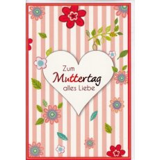 Muttertagskarte Herz Alles Liebe
