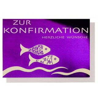 Konfirmationskarte Fische Glimmer lila
