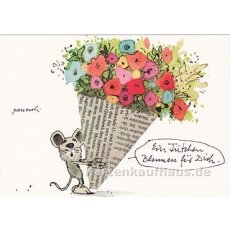 Janosch Postkarte Ein Tütchen Blumen