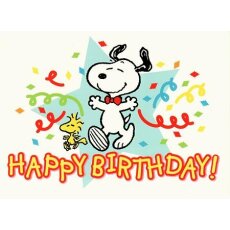 Snoopy GeburtstagsPOSTkarte Dancing