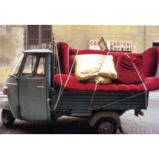 Witzige Umzugspostkarte Florence, Italy: Rotes Sofa
