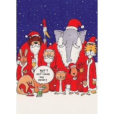 Witzige WeihnachtsPOSTkarte Rot? Seit wann das denn?