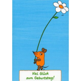 Die Maus GeburtstagsPOSTkarte Blümchen