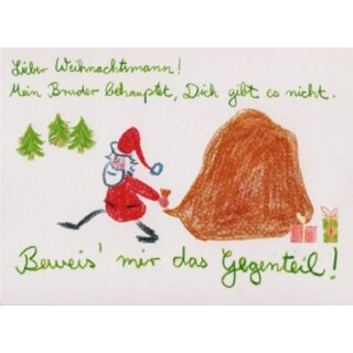 Witzige Postkarte Weihnachtsbeweis