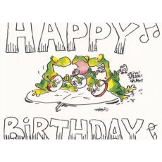 Happy Birthday Postkarte Froschkonzert