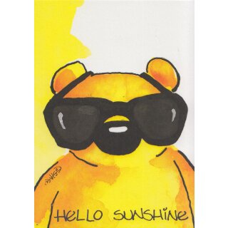 Bärchen Postkarte Hello Sunshine