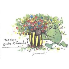 Janosch Postkarte Frosch 100000 gute Wünsche