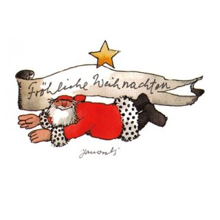Janosch WeihnachtsPOSTkarte Fröhliche Weihnachten Weihnachtsmann