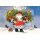 Janosch WeihnachtsPOSTkarte Weihnachtsmann bringt Blumen