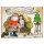 Janosch WeihnachtsPOSTkarte Weihnachtsmann und Engel kuscheln auf dem Sofa