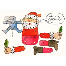 Janosch WeihnachtsPOSTkarte Weihnachts-Hampelmann zum Basteln