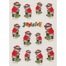 Janosch Sticker Postkarte Weihnachtsbär mit...