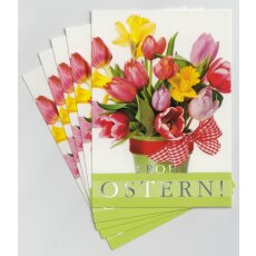 Osterpostkarten 5er Pack Frühlingsblumen-Strauß