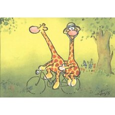 Postkarte Giraffentandem