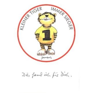 Janosch Sticker-Postkarte Tiger-Sieger
